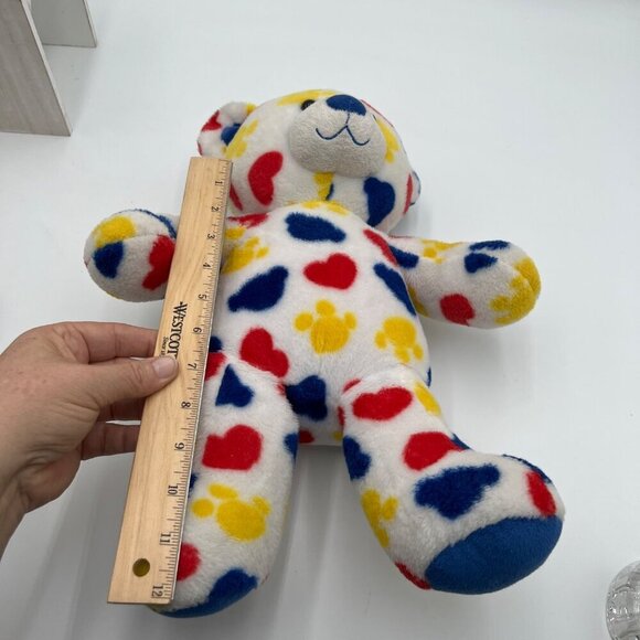 BAB 2011 White Bear with RED Hearts Yellow Paw Prints Blue Bear build a bear toy - Picture 8 of 12